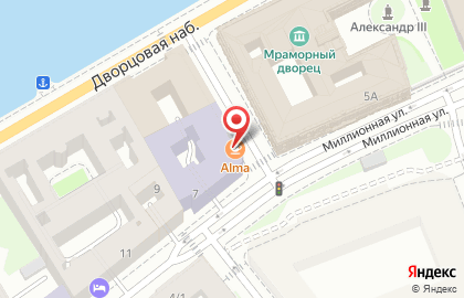 Санкт-Петербургский государственный институт культуры на Миллионной улице на карте