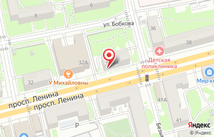 Мясной магазин Три поросенка на проспекте Ленина на карте