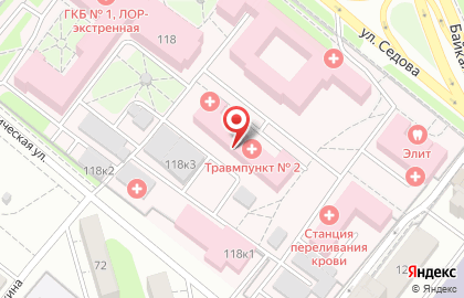 Больница Иркутская Городская Клиническая Больница № 1 на Байкальской улице на карте