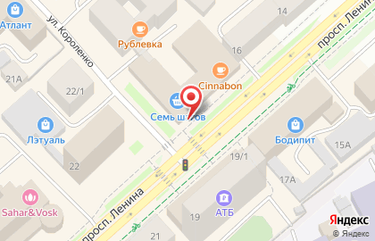 Ресторан быстрого питания Subway на улице Короленко на карте