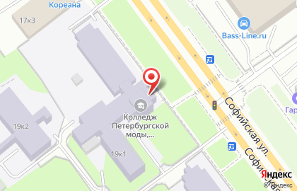 Колледж Петербургской моды в Фрунзенском районе на карте