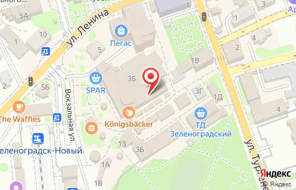 Аптека Будь здоров на улице Тургенева, 1б в Зеленоградске на карте