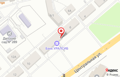 Уфимский филиал Банкомат, Банк Уралсиб на Центральной улице на карте