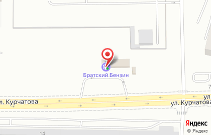 АЗС Братский бензин на улице Курчатова на карте