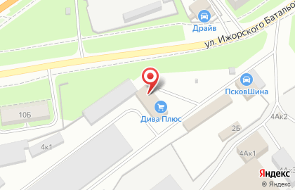 Официальный партнер Cordiant ПсковШина на улице Ижорского Батальона на карте