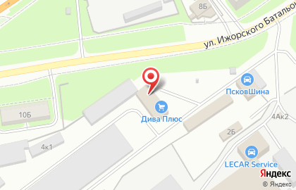 Официальный партнер Cordiant ПсковШина на улице Ижорского Батальона на карте