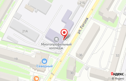 Череповецкий многопрофильный колледж на улице Гоголя на карте