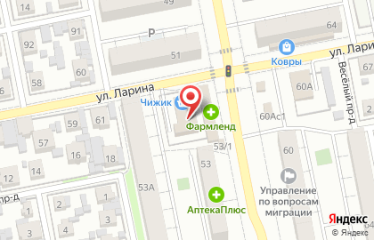 Киоск по продаже цветов в Центральном районе на карте