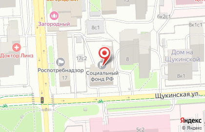 Главное управление Пенсионного фонда РФ №9 г. Москвы и Московской области на Щукинской улице на карте