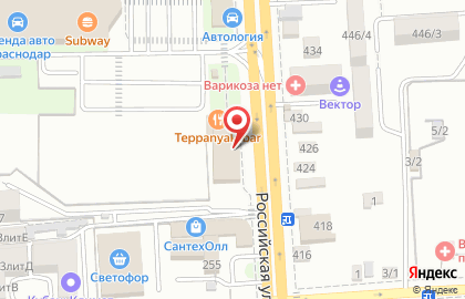 Магазин молочной продукции и хлебобулочных изделий на Российской улице на карте