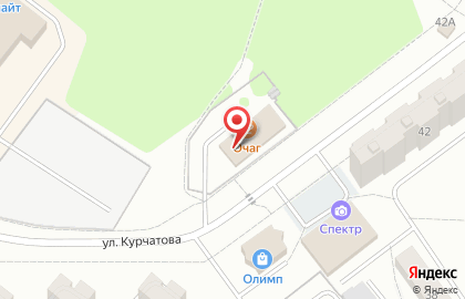 Кафе Очаг на улице Курчатова на карте