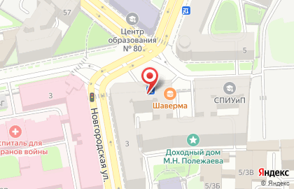 Зеленый слон на площади Александра Невского I на карте