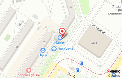 Супермаркет Магнит на проспекте Тореза, 24 на карте