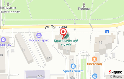 1C на улице Пушкина на карте