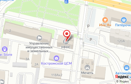 Управление Федеральной налоговой службы по Костромской области на площади Конституции на карте