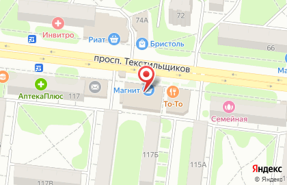 Супермаркет Магнит на проспекте Текстильщиков, 115г на карте