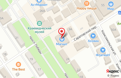 Супермаркет Магнит в Саратовском переулке на карте