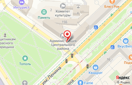 Киоск по продаже хлебобулочных изделий в Центральном районе на карте