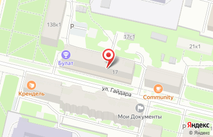 Банкомат Московский Индустриальный Банк на улице Гайдара, 17 на карте