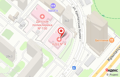 Клинико-диагностический центр №4 на улице Крылатские Холмы на карте