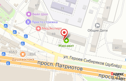 Сеть ювелирных салонов Нефертити на улице Героев Сибиряков на карте