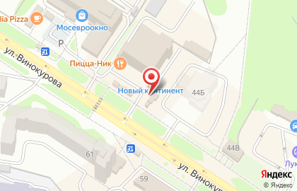 Рыбный магазин на улице Винокурова на карте