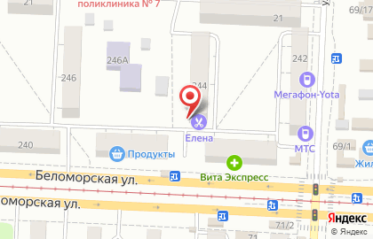 Салон-парикмахерская Елена на Беломорской улице на карте