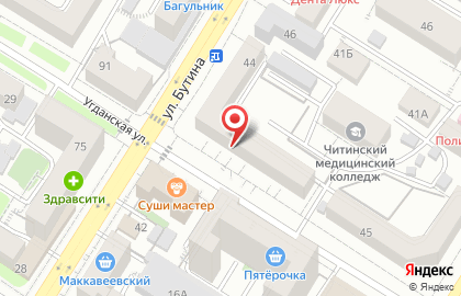 Распродажа на улице Бутина на карте