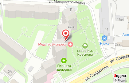 Медицинская лаборатория МедЛабЭкспресс на улице Солдатова на карте