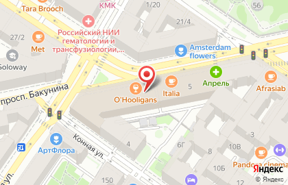 Туристическая компания Верса на проспекте Бакунина на карте
