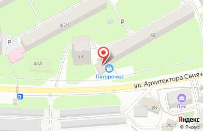 Сеть супермаркетов Пятёрочка на улице Архитектора Свиязева на карте