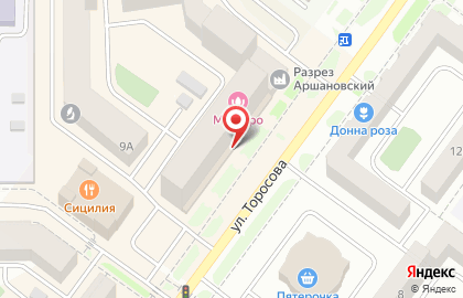 Аптека Лекарь на улице Торосова на карте