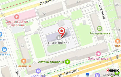 Гимназия №4 им. братьев Каменских в Ленинском районе на карте