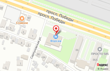 Шинный центр Форсаж в Октябрьском районе на карте