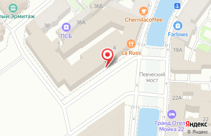 Ресторан LA RUSS на набережной реки Мойки на карте