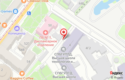 Высшая школа технологий и энергетики СПбГУПТД в Санкт-Петербурге на карте