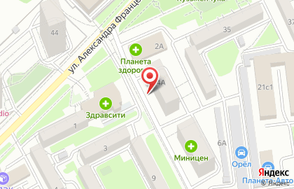 Кафе быстрого питания Burger Club на улице Андрея Кушнира на карте