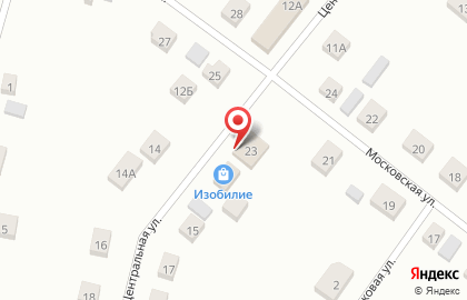 Магазин Изобилие на Центральной улице на карте