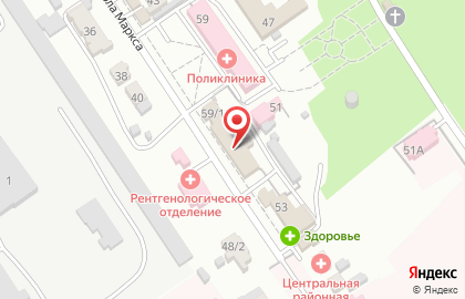 Магазин Снежок на улице К.Маркса на карте
