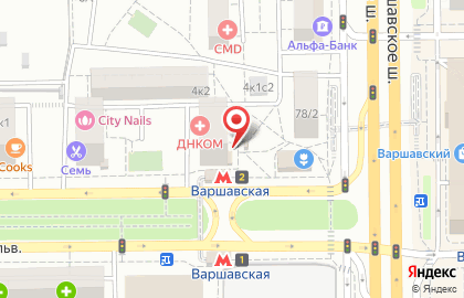 Магазин оптики Пенснэ Оптик на метро Варшавская на карте