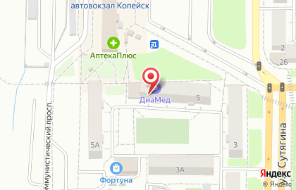 Магазин медтехники ДиаМед на улице Сутягина на карте