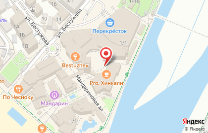Кафе Хинкальная на улице Бестужева на карте