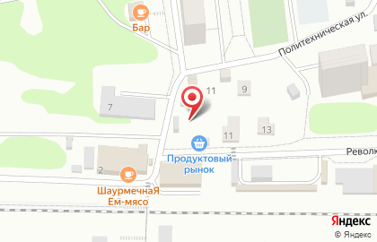 Киоск по продаже хлебобулочных изделий на Политехнической улице на карте