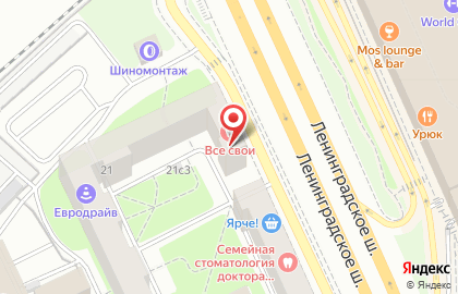 Автошкола Евродрайв на Ленинградском шоссе на карте