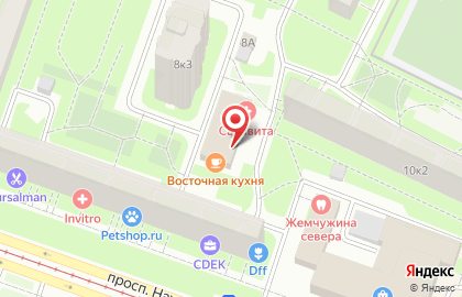 Продовольственный магазин в Калининском районе на карте