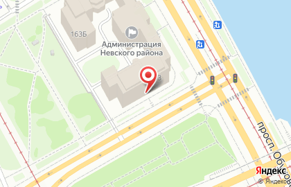 Администрация Невского района на проспекте Обуховской Обороны на карте