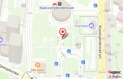 Киоск по продаже хлебобулочных изделий, Пресненский район на Конюшковской улице на карте