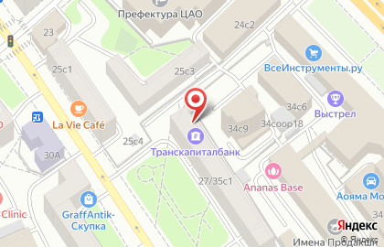 Транскапиталбанк на метро Крестьянская застава на карте