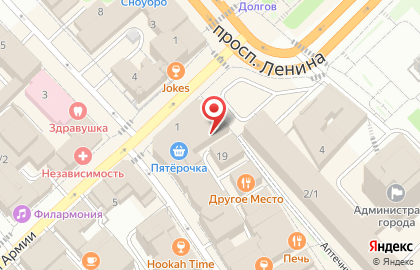 Киоск по продаже печатной продукции на улице Красной Армии на карте