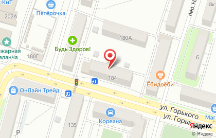 Супермаркет Цветы, магазин на улице Горького на карте